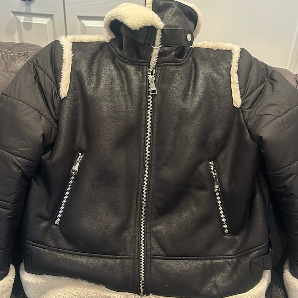 Black  Faux shearling Jacket excellent condition - Picture 1 of 6